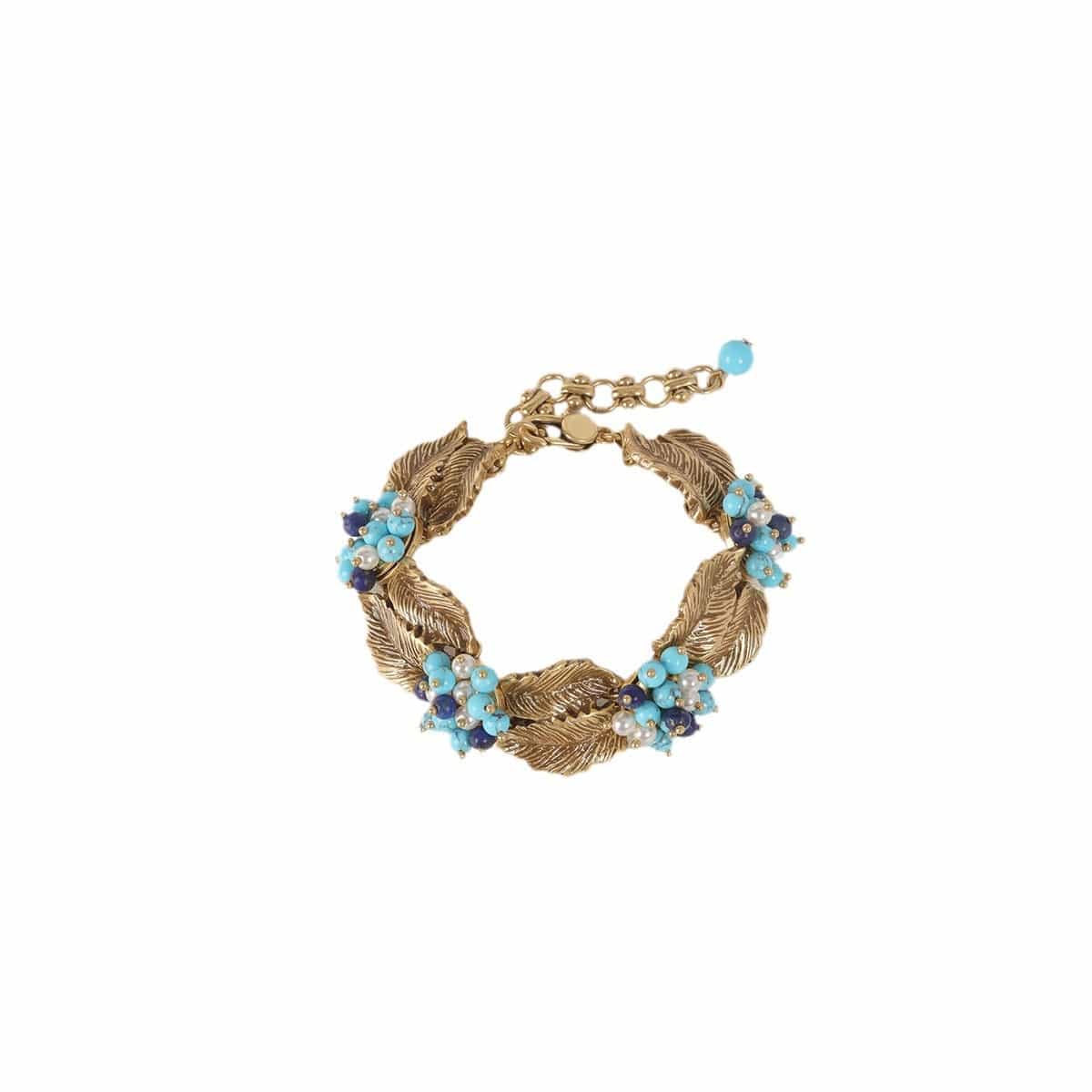 Mypinknyc Blue Pine Particle Leaf Bracelet