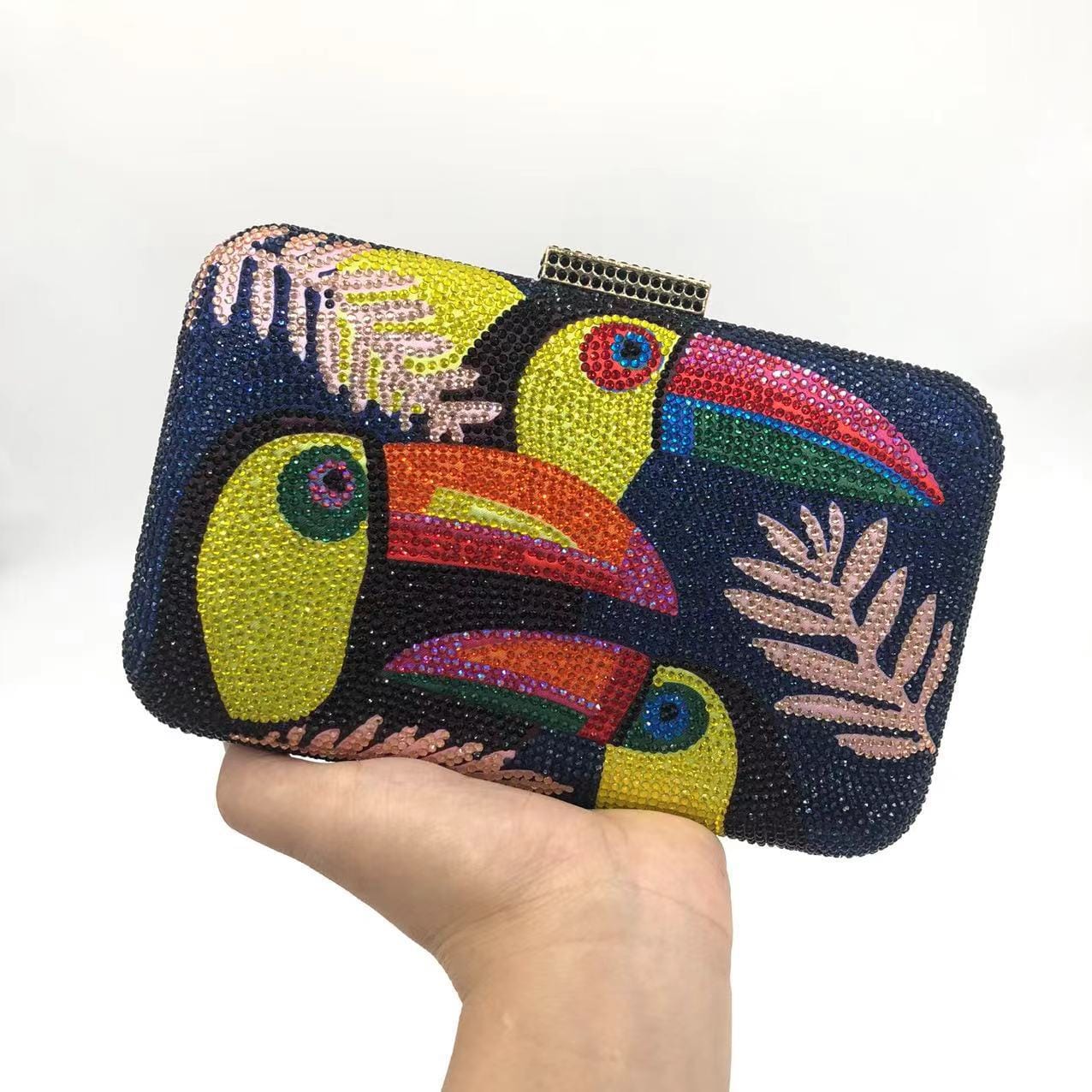 Mypinknyc Blue Woodpecker Sparkle Clutch