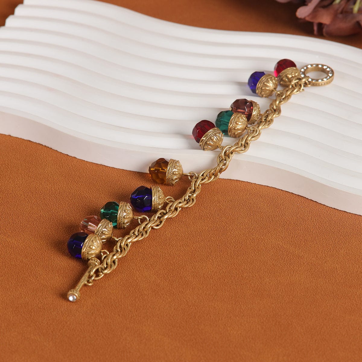 Mypinknyc Colored Glass Bead Bracelet