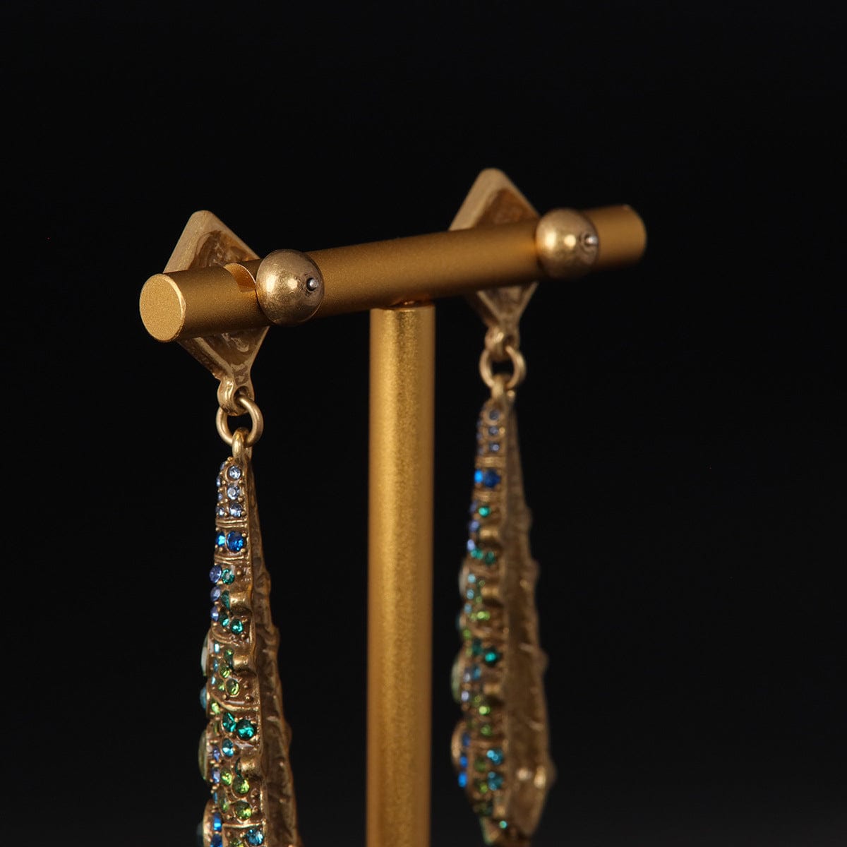 Mypinknyc Crystal Element Double Drop Earrings
