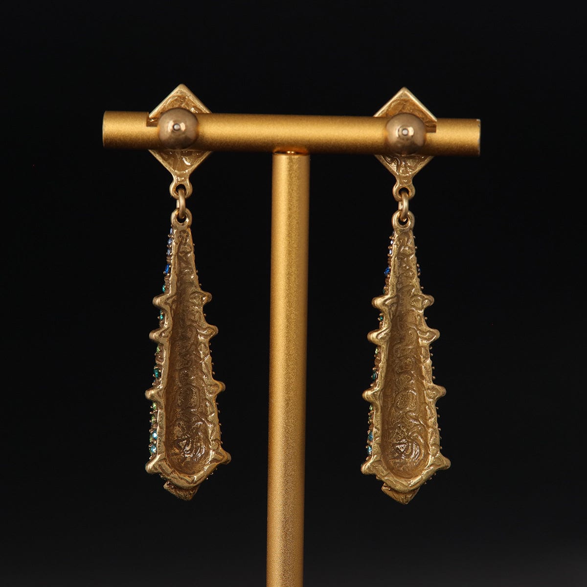 Mypinknyc Crystal Element Double Drop Earrings