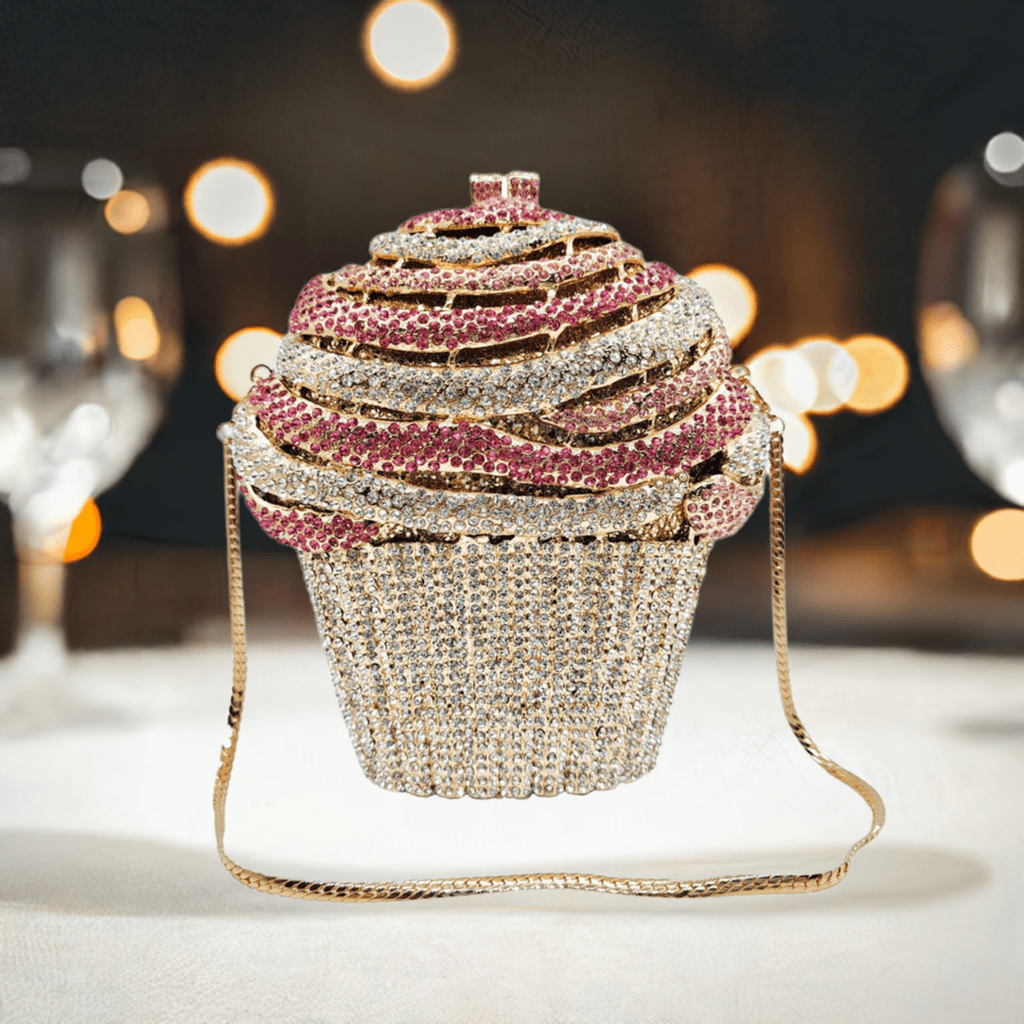 Mypinknyc Crystal Embellished Ice Cream Rhinestone Clutch