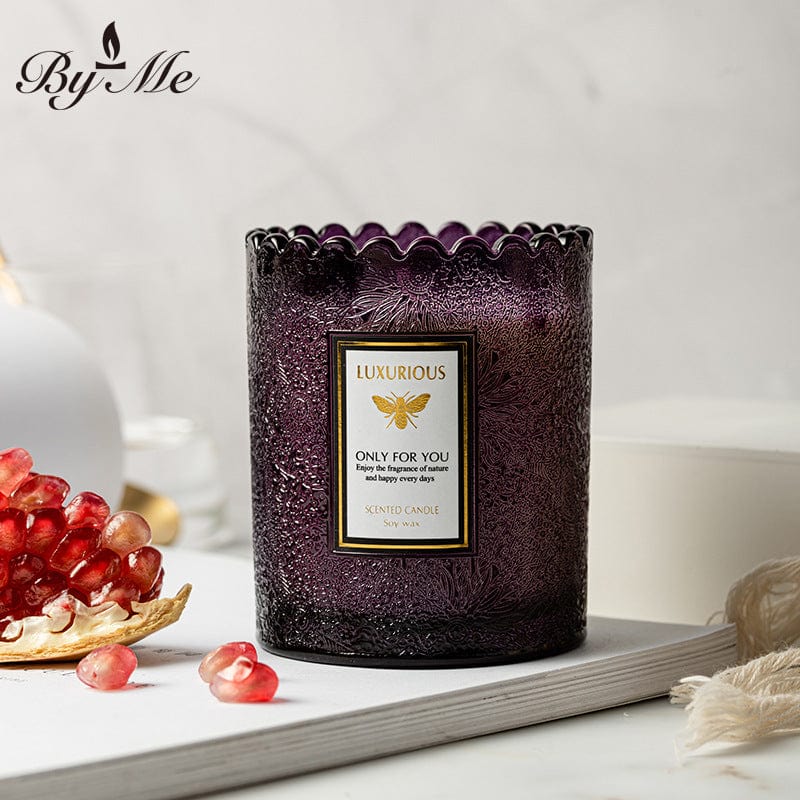 Mypinknyc Embossed Glass Cups Candles