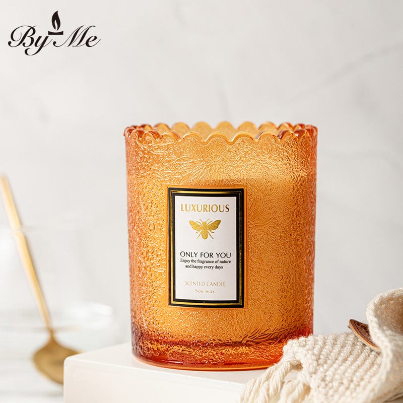 Mypinknyc Embossed Glass Cups Candles