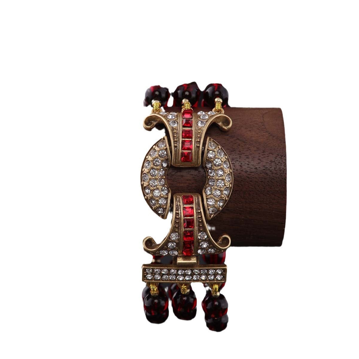 Mypinknyc Garnet Studded Zircon Bracelet
