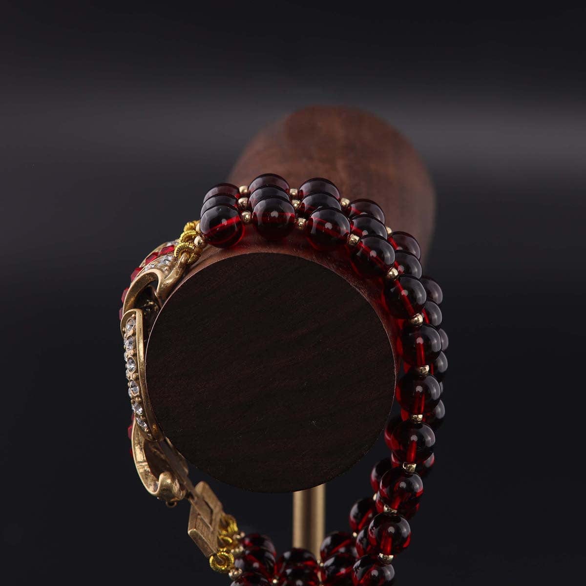 Mypinknyc Garnet Studded Zircon Bracelet