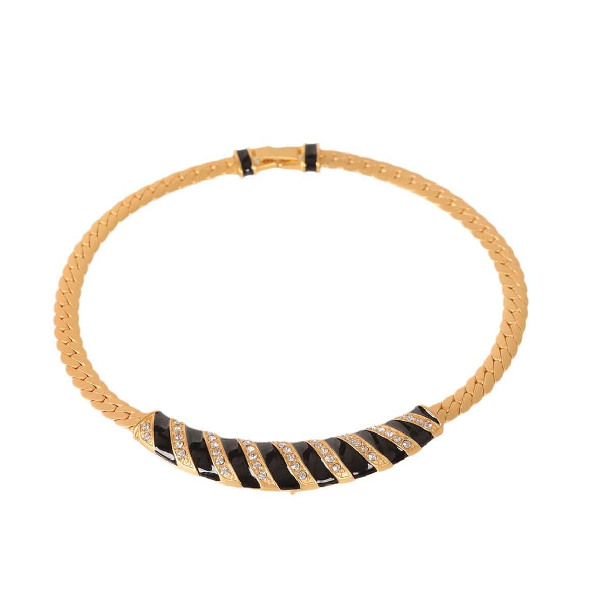 mypinknyc Gold-tone Inlaid Zircon Necklace