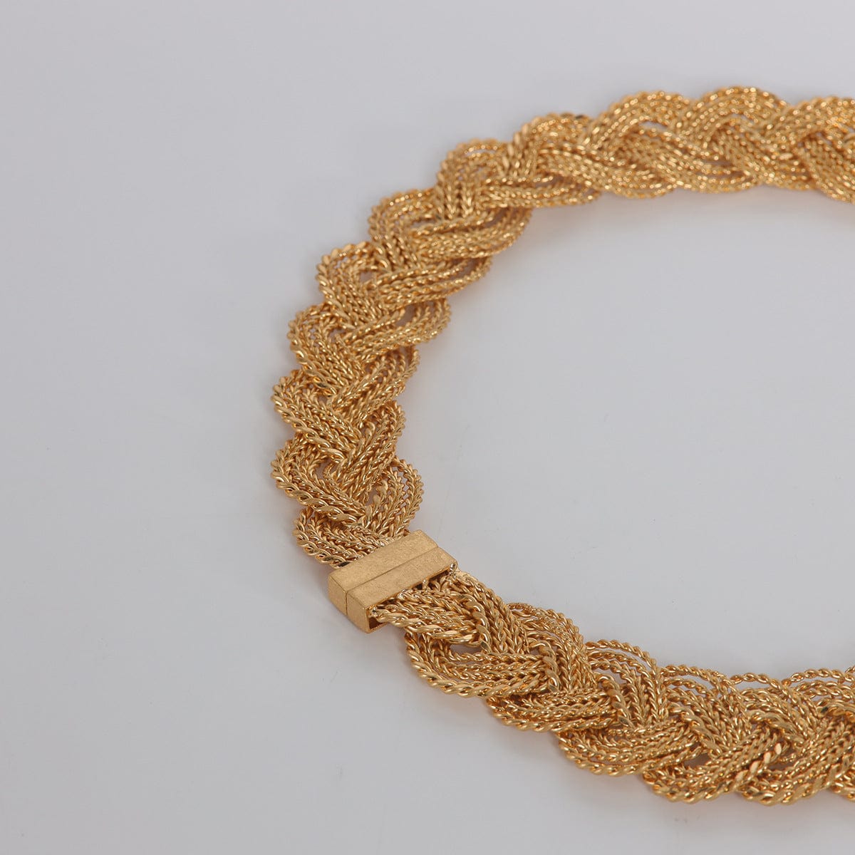 Mypinknyc Matte gold Fried Dough Twists Chain Necklace