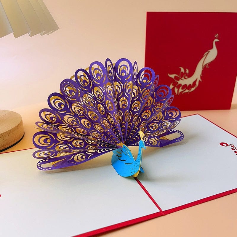 Mypinknyc Peacock 3D Greeting Popup Card