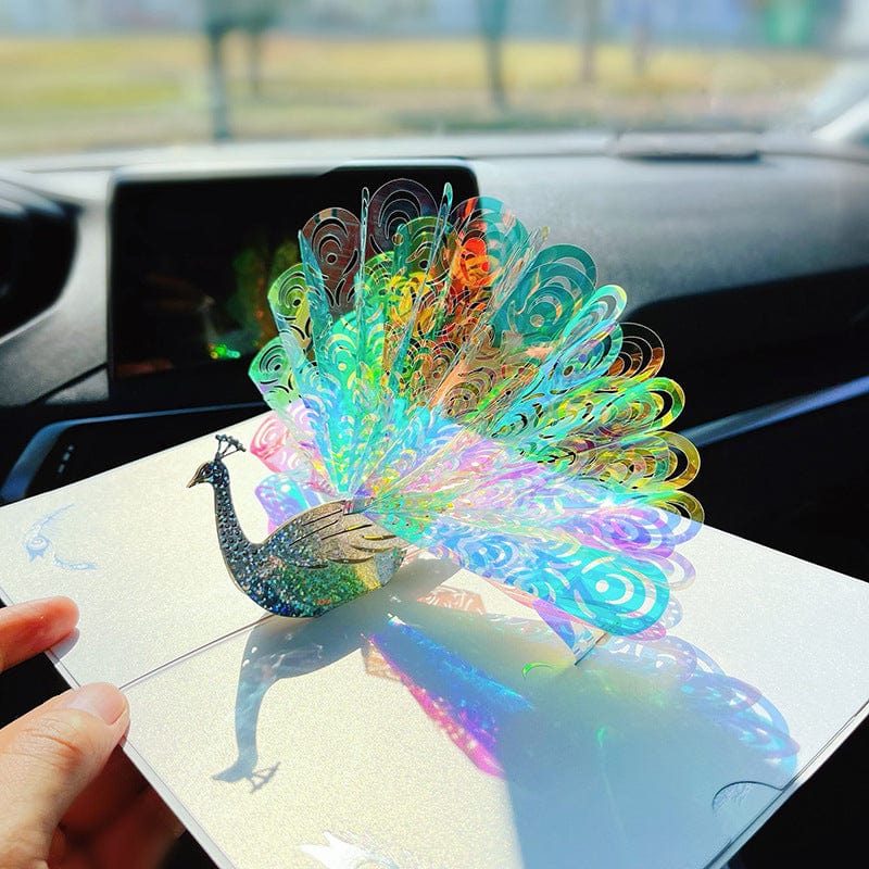 Mypinknyc Peacock Sparkling 3D Greeting Popup Card