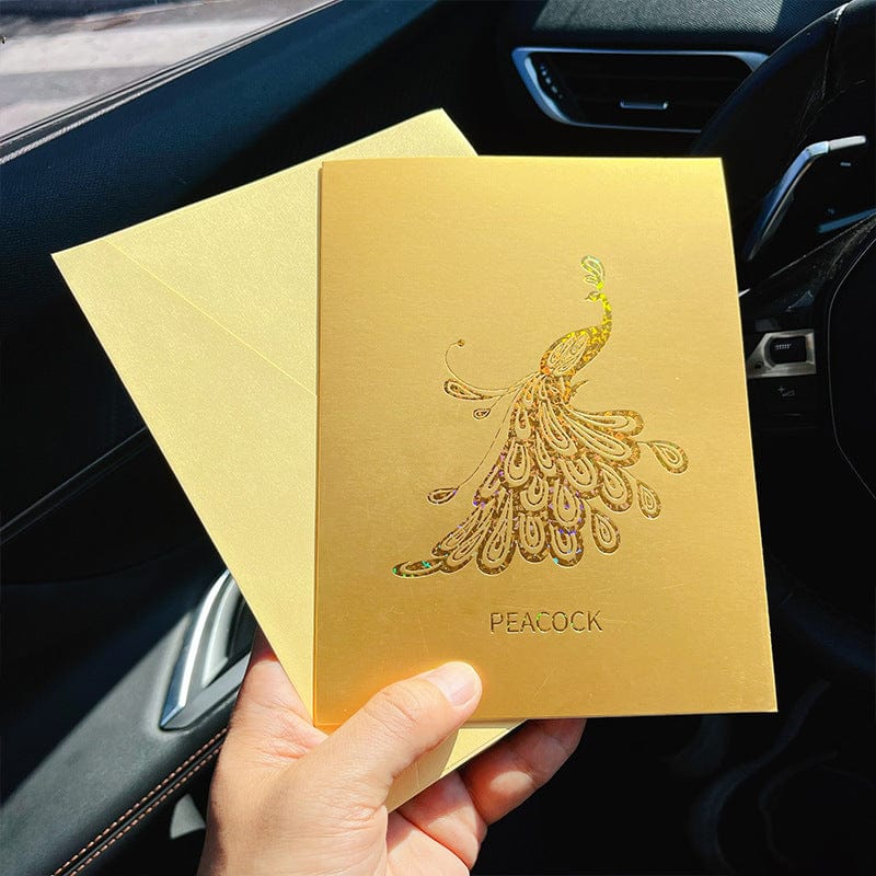 Mypinknyc Peacock Sparkling 3D Greeting Popup Card