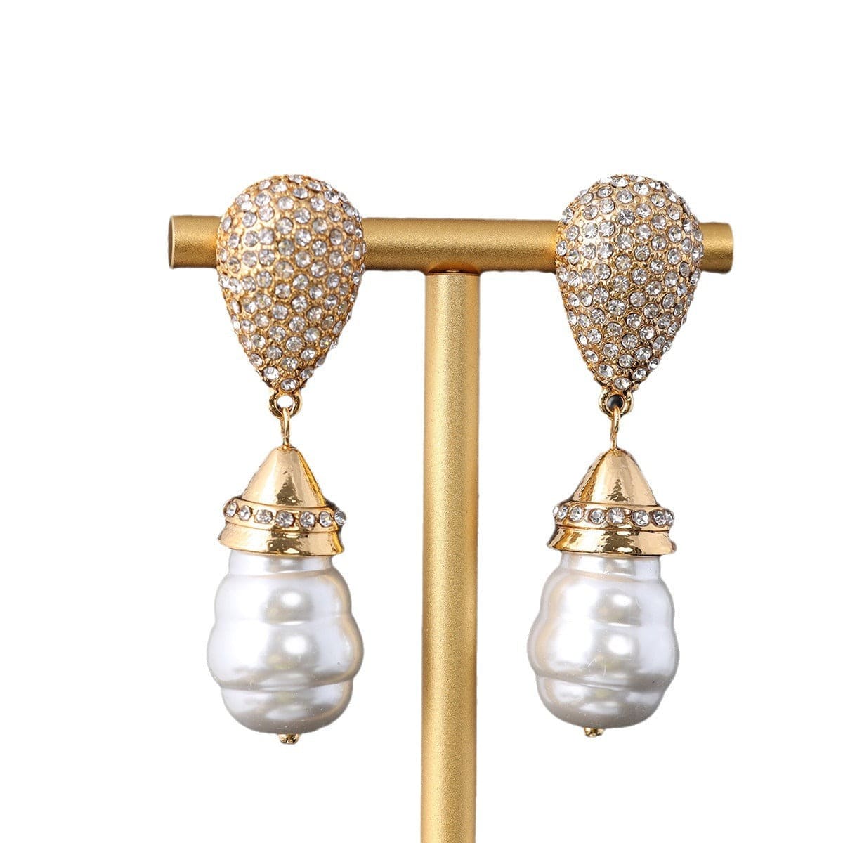 Mypinknyc Pearl Studded Zircon Earrings