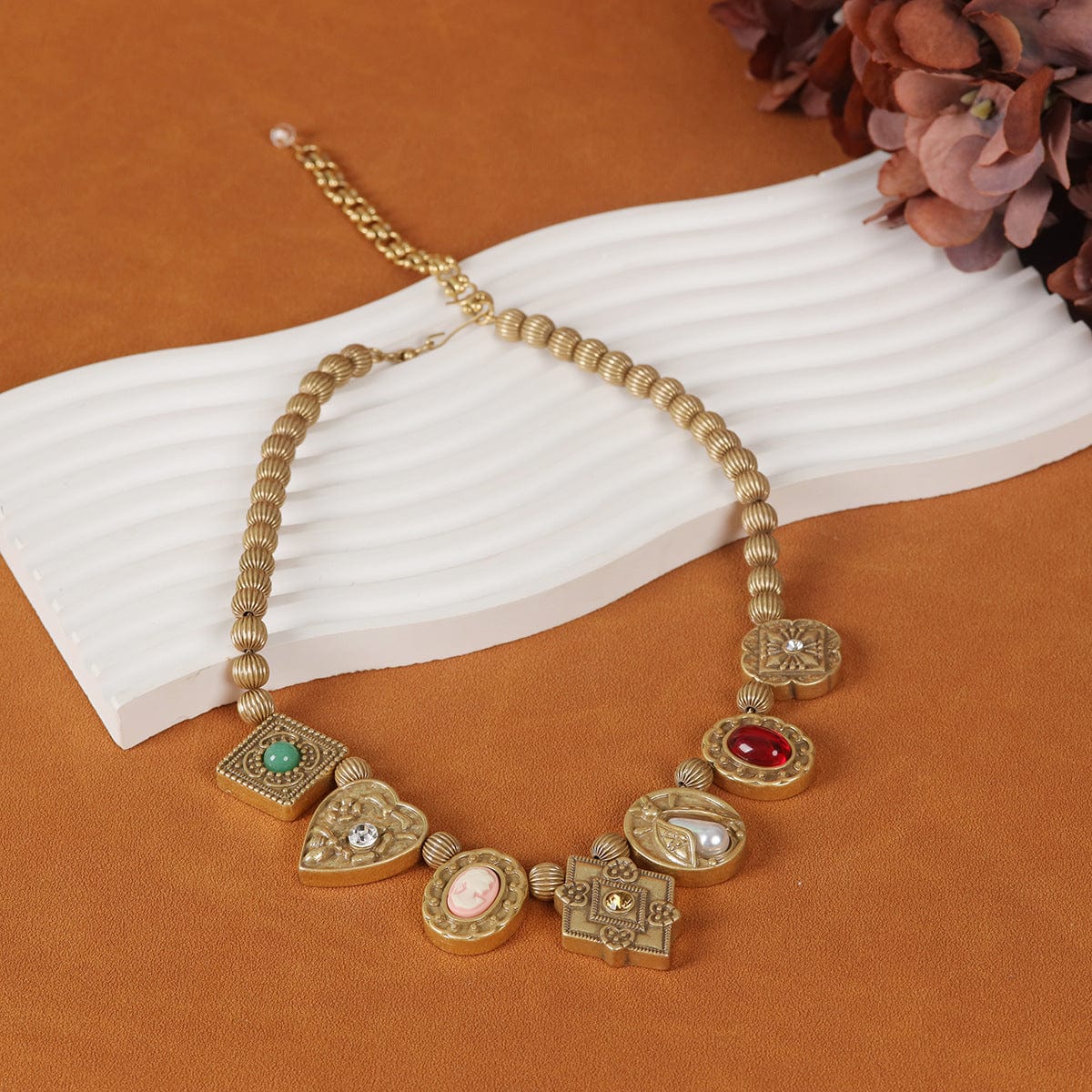 Mypinknyc Portrait Cameo Multiple Pendant Necklace