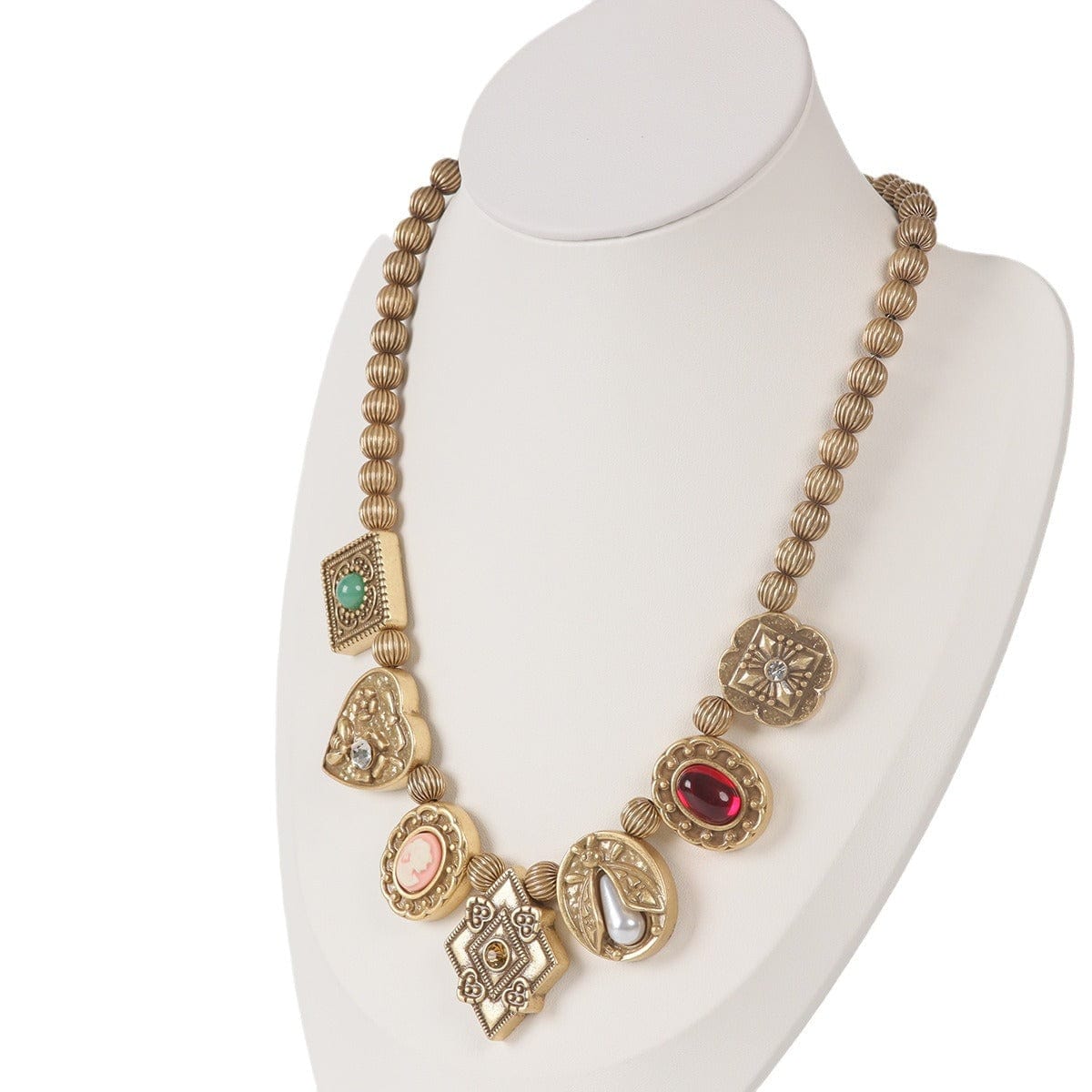 Mypinknyc Portrait Cameo Multiple Pendant Necklace