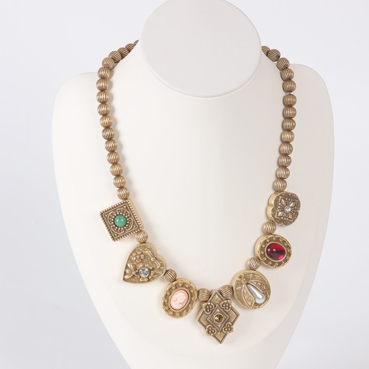 Mypinknyc Portrait Cameo Multiple Pendant Necklace