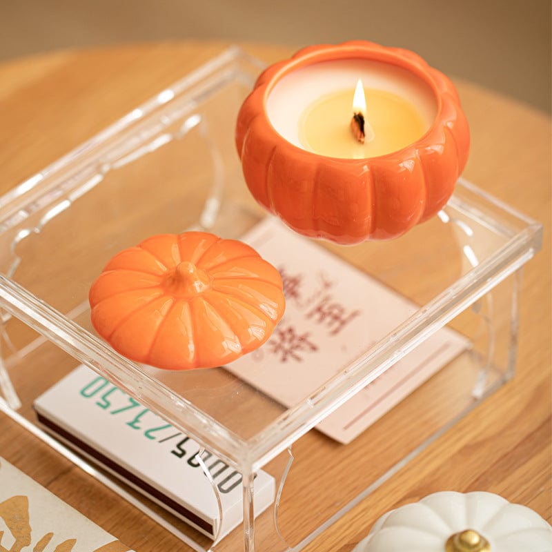 Mypinknyc Pumpkin Shaped Handmade Aromatherapy Candle Festival Decor