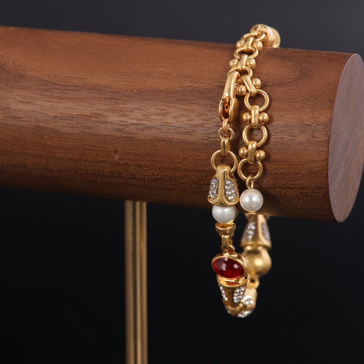 mypinknyc Red Agate Inlaid With Zircon Bracelet