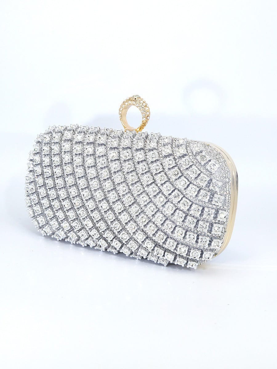 Mypinknyc Ring Buckle Sparkle Clutch
