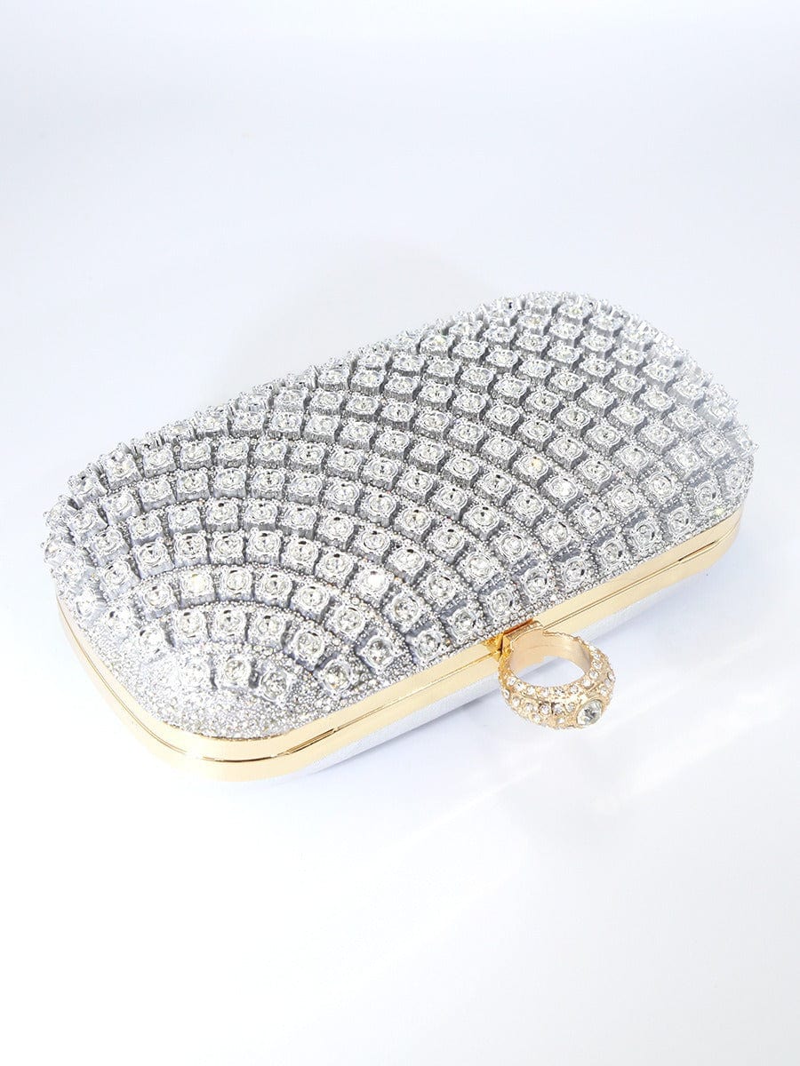 Mypinknyc Ring Buckle Sparkle Clutch