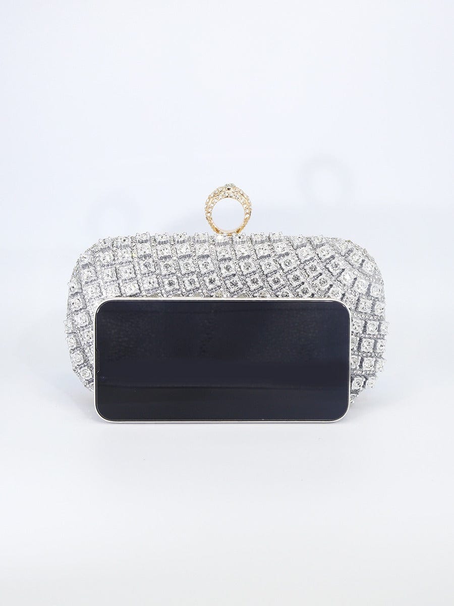 Mypinknyc Ring Buckle Sparkle Clutch