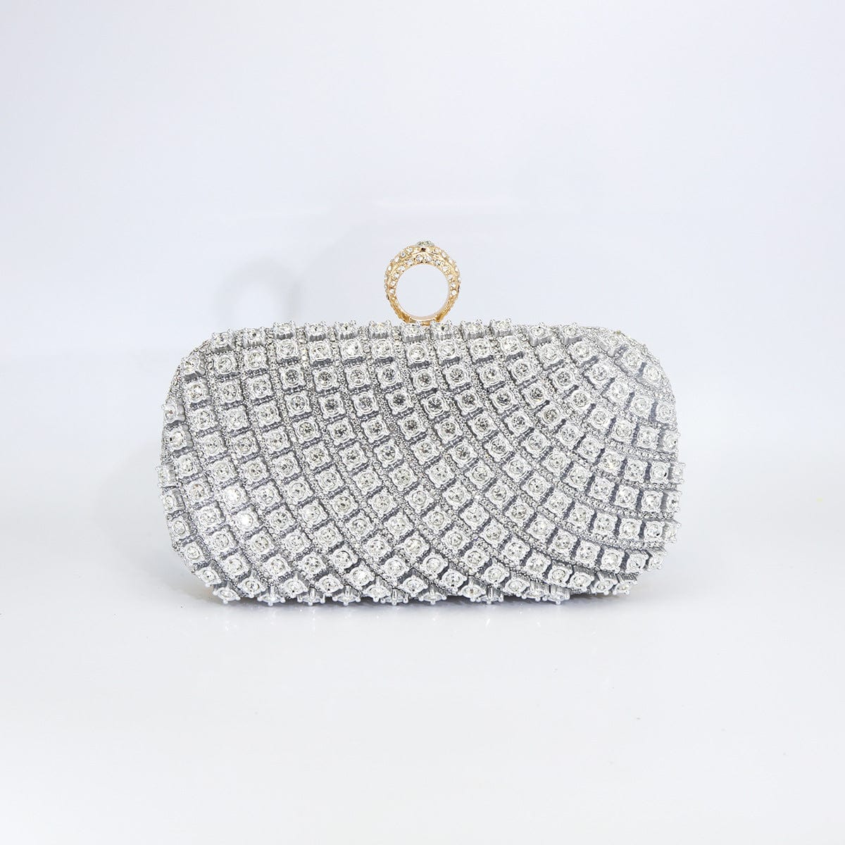 Mypinknyc Ring Buckle Sparkle Clutch