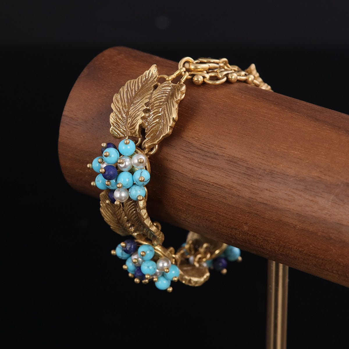 Mypinknyc Blue Pine Particle Leaf Bracelet