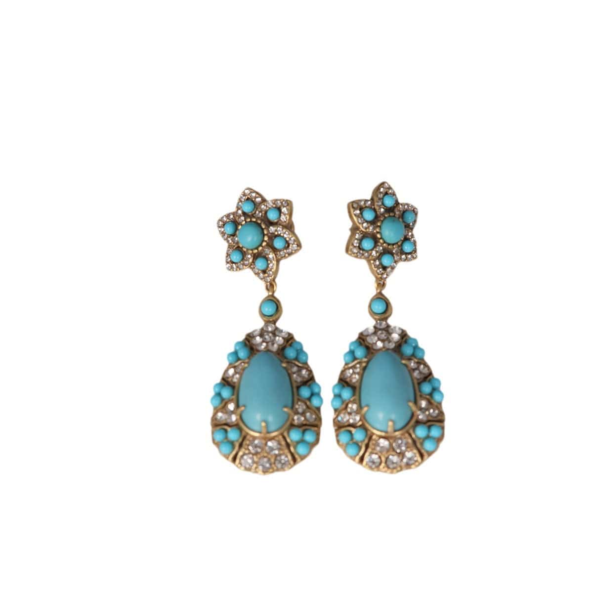 Mypinknyc Blue Turquoise Earrings