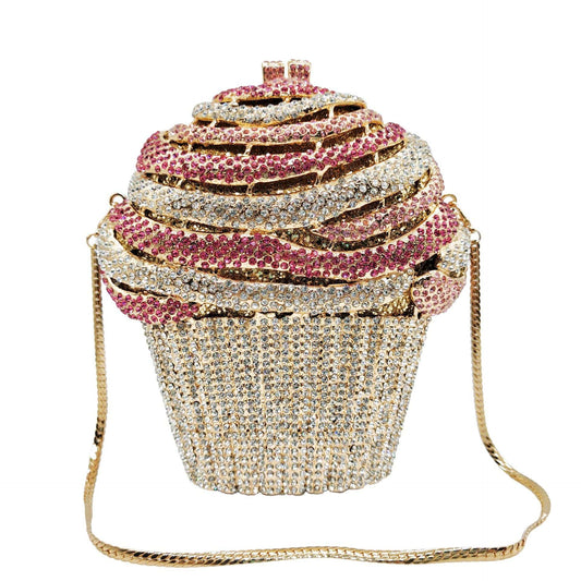 Mypinknyc Crystal Embellished Ice Cream Rhinestone Clutch