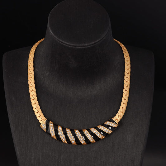 mypinknyc Gold-tone Inlaid Zircon Necklace