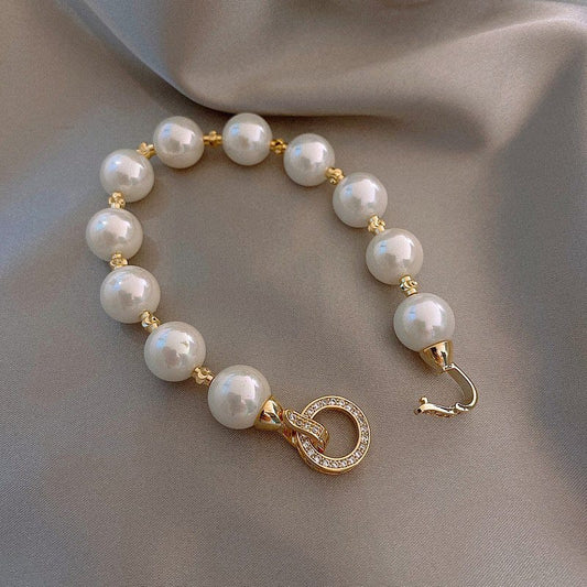 Mypinknyc Gold-tone Pearl Bracelet