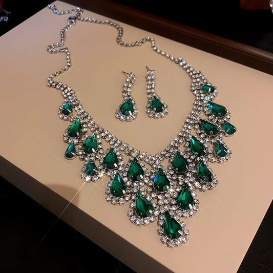 Mypinknyc Green Crystal Necklace