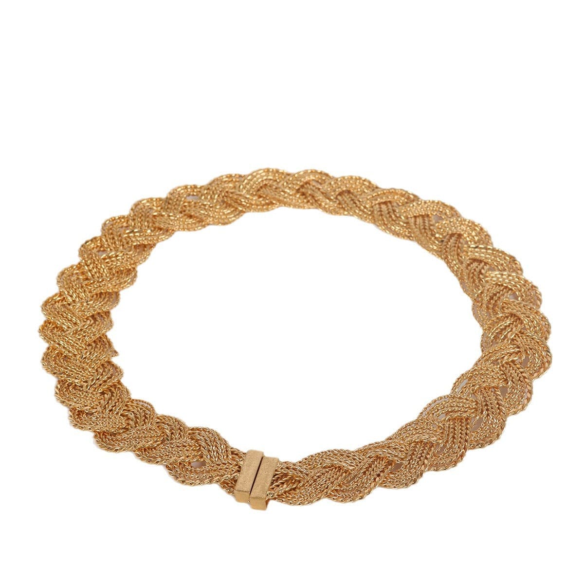 Mypinknyc Matte gold Fried Dough Twists Chain Necklace