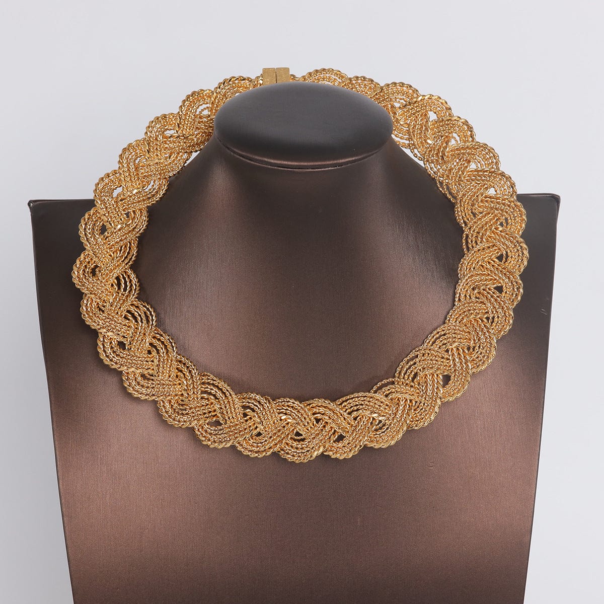 Mypinknyc Matte gold Fried Dough Twists Chain Necklace