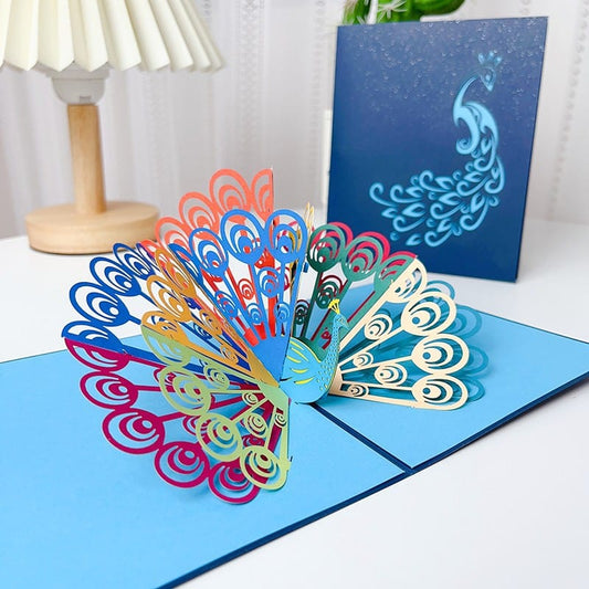 Mypinknyc Peacock 3D Greeting Popup Card