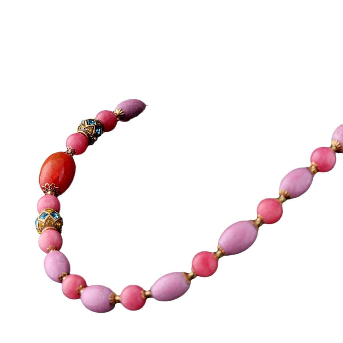 Mypinknyc Pink Glass Beads Necklace