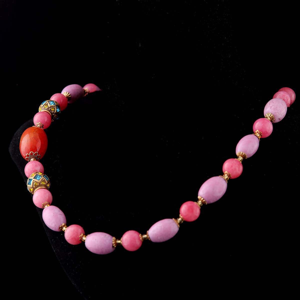 Mypinknyc Pink Glass Beads Necklace