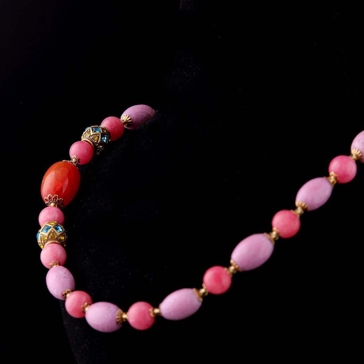 Mypinknyc Pink Glass Beads Necklace