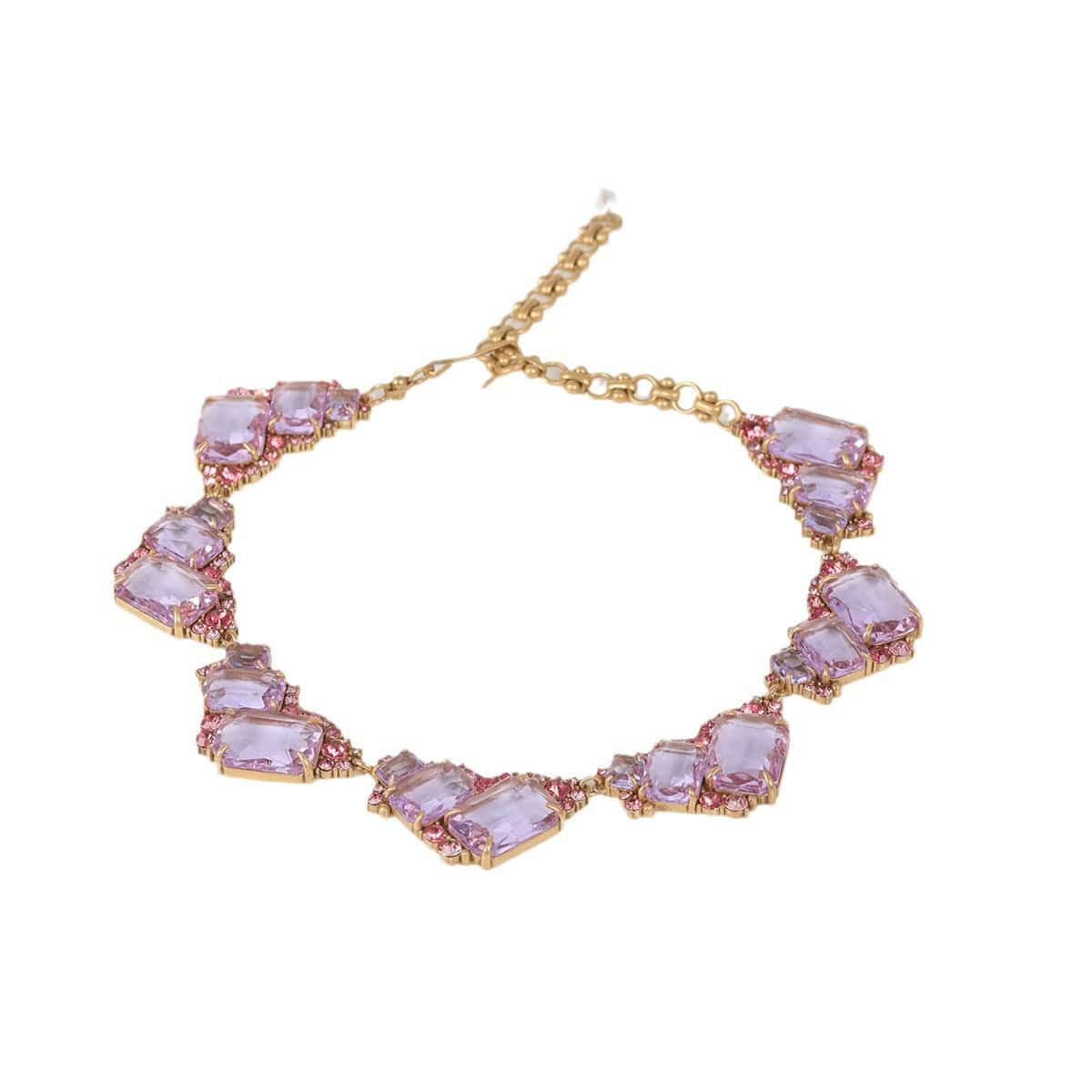 Mypinknyc Purple Crystal Necklace