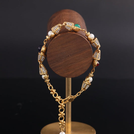 mypinknyc Red Agate Inlaid With Zircon Bracelet