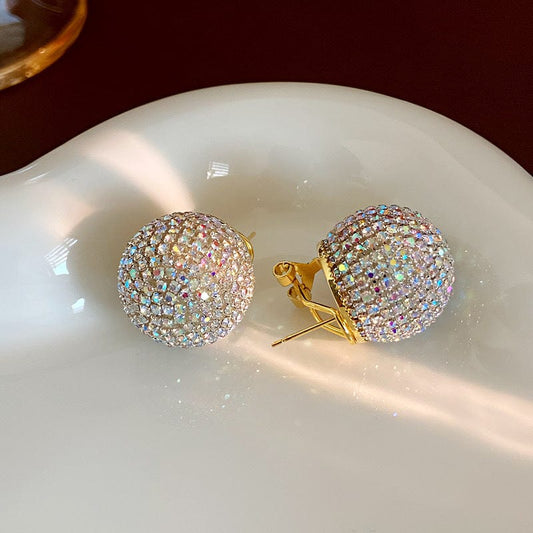 Mypinknyc Spherical Sparkling Earrings